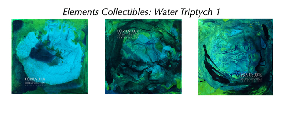 image of Lorien Eck's Water Triptych 1, a mixed media Element Collectible painting